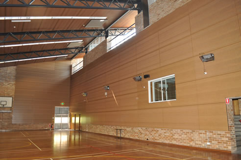 modular acoustic panels in gymnasium