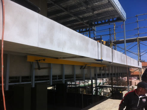 stone panels overhead