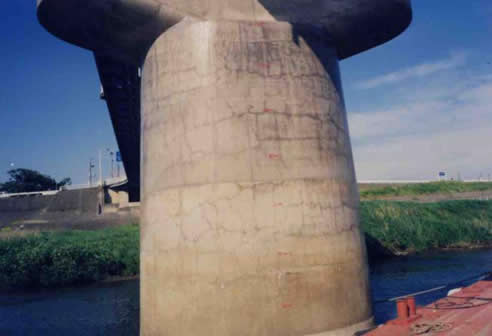 cracked cement bridge