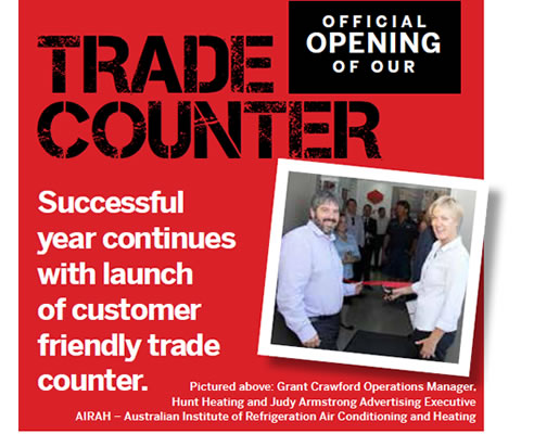 hunt heating trade counter opening