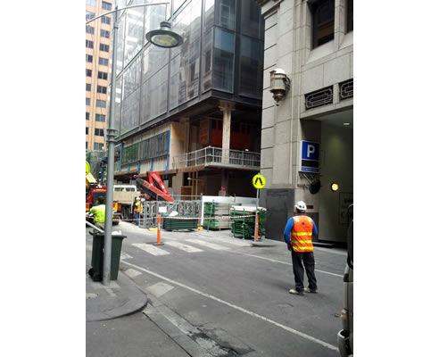 construction hoist inside building