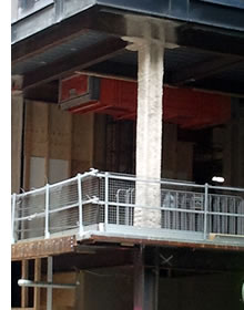 construction hoist through building