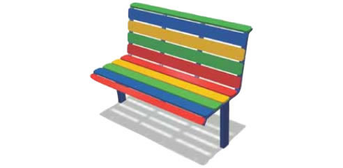 coloured plastic bench seat