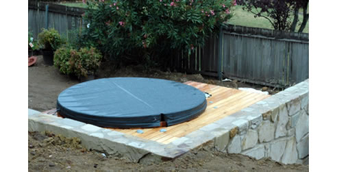 top of hot tub