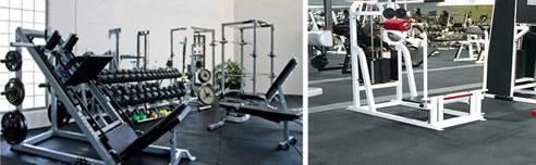 gyms with black rubber tiles