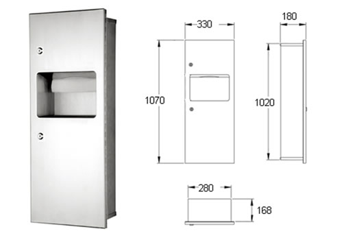 paper towel dispenser with receptacle