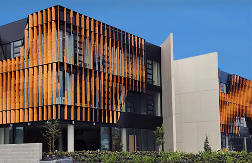 textural blades terracotta facade