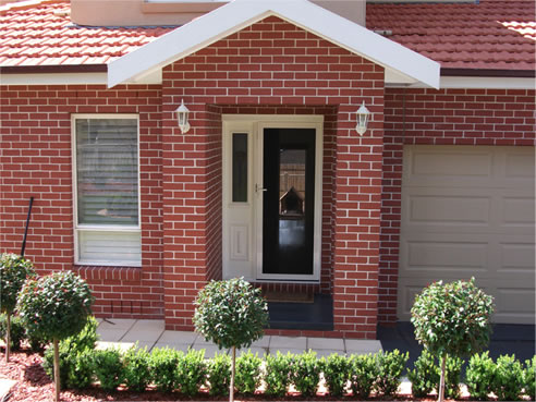 hinged security front door