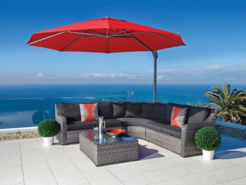 red offset shade umbrella