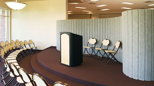 portable curved acoustic divider