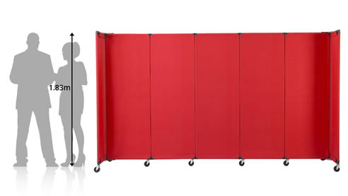 red portable room divider