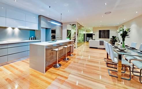 hardwood timber kitchen dining floor