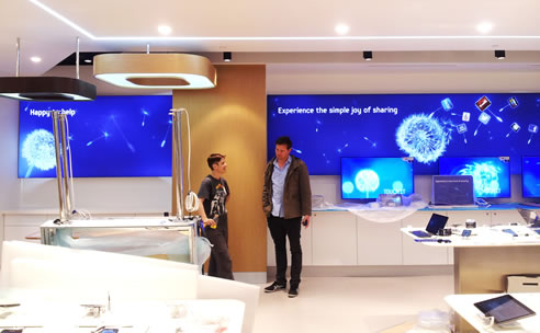 retail multi-media wall