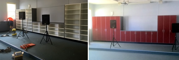 shelved storage cabinets