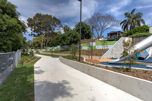 colouful acoustic playground barrier