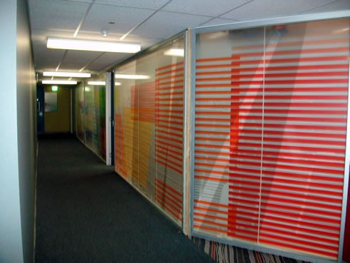 decorative film glass partitions