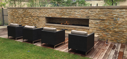 custom fire pit wall