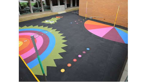 colourful school courtyard surface