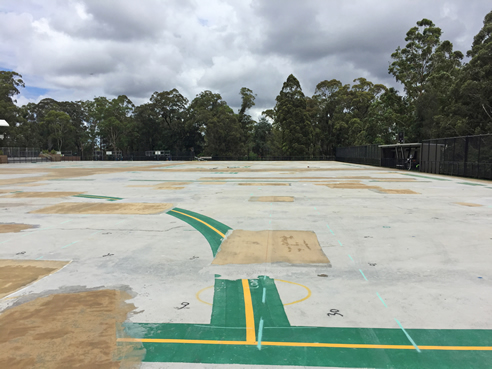 sports court restoration preparation