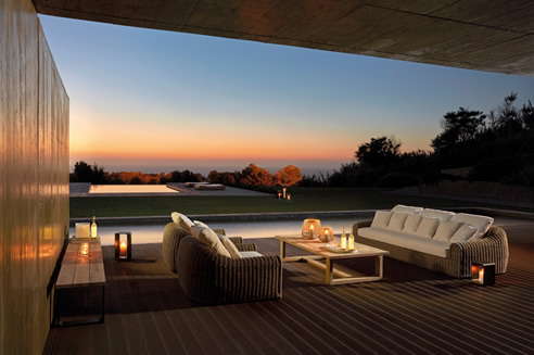 outdoor lounge sunset