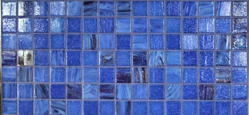 Mosaic Tiles Le Gemme Mid Blue and Vitricolor Blue