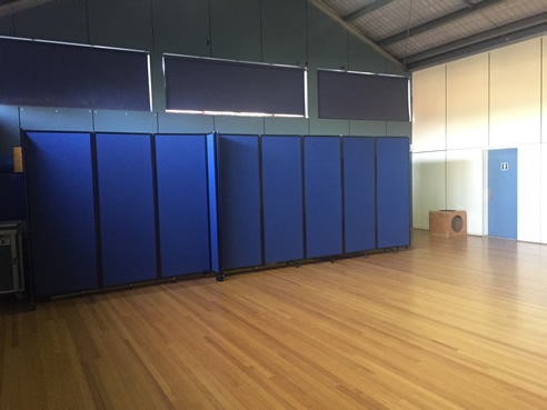 School Gym Storage with Mobile room partitions