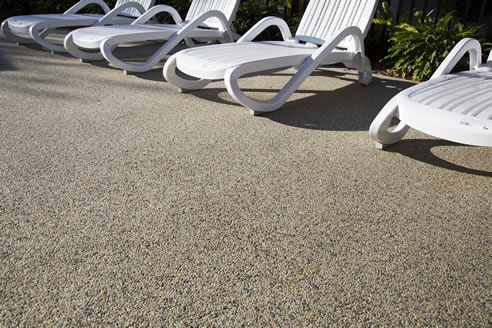 Porous paving for pool area