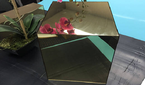 Gold Acrylic Mirror Sheets Table Cladding