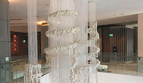 Fibre Optics for Sofitel Knitted Light Installation from Di Emme
