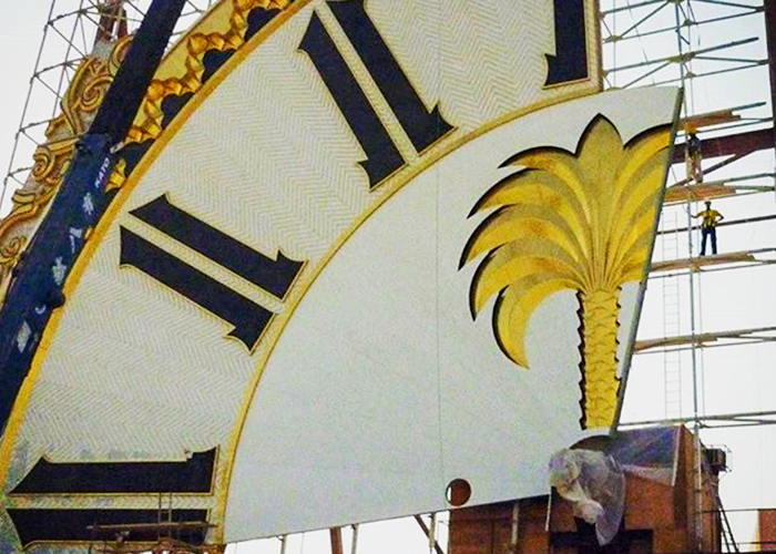 Gold Leaf Glass Mosaics for Iconic Clock Tower by TREND