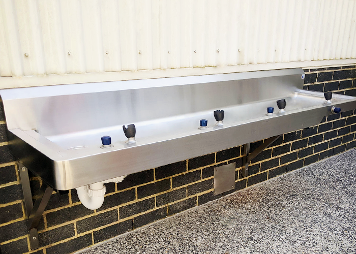 Stainless-steel Drinking Troughs for Melbourne School from Britex