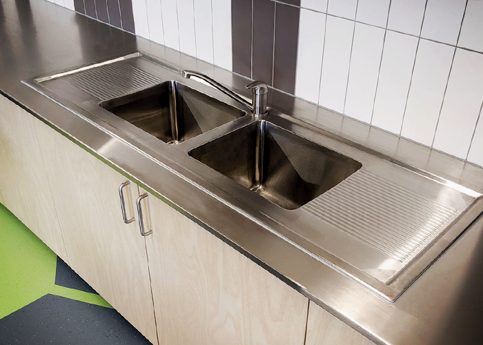 Stainless-steel Drinking Troughs for Melbourne School from Britex