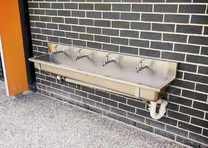 Stainless-steel Drinking Troughs for Melbourne School from Britex