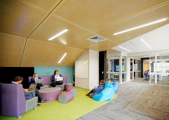 Acoustic Plywood Ceilings for Nagle College by Keystone Linings