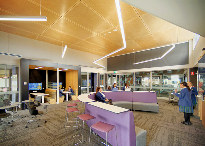 Acoustic Plywood Ceilings for Nagle College by Keystone Linings
