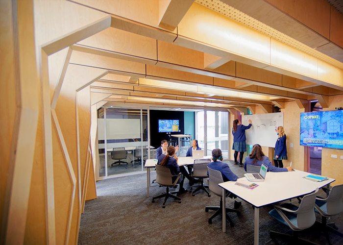 Acoustic Plywood Ceilings for Nagle College by Keystone Linings