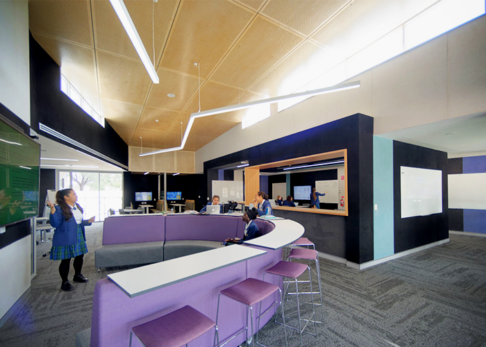 Acoustic Plywood Ceilings for Nagle College by Keystone Linings
