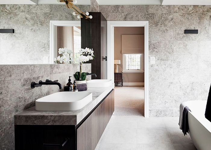 Designer Bathroom Tile Installation Featuring LATICRETE