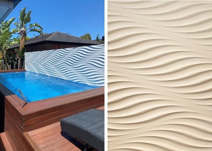 DIY Colour Swimming Pool Feature Wall from 3D Wall Panels