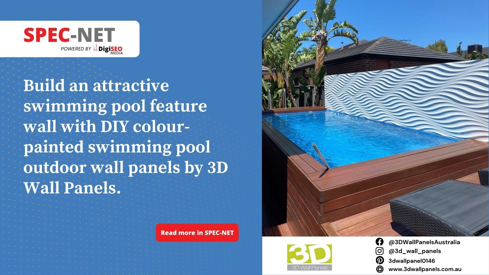 DIY Colour Swimming Pool Feature Wall from 3D Wall Panels