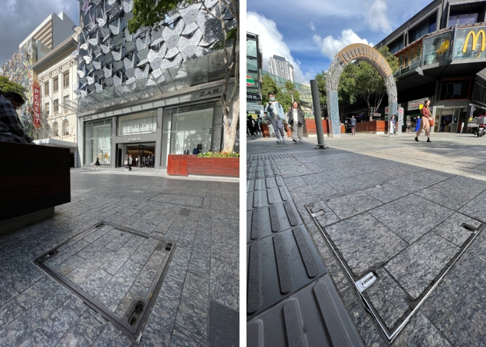 Infill Covers for Queen Street Mall in Brisbane by EJ Australia