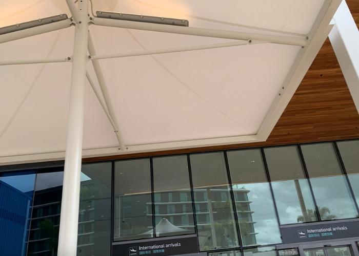 Umbrella Style Shade Structure at Gold Coast Airport by Makmax Australia