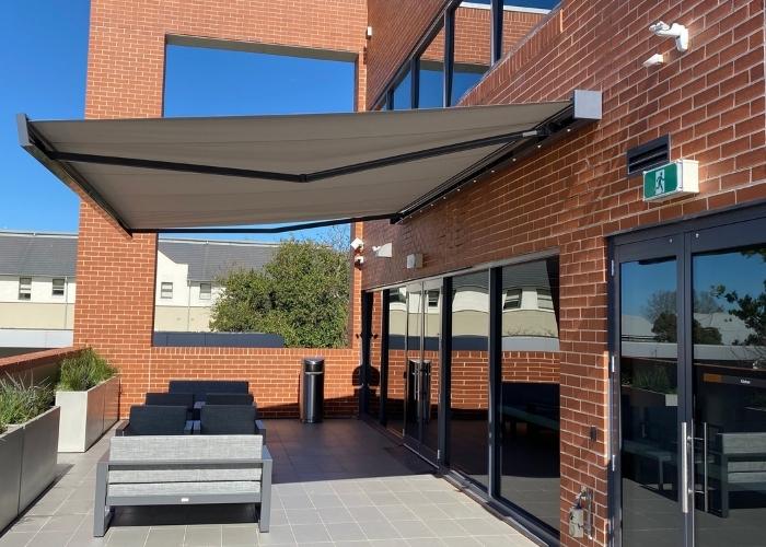 Outdoor Awning for Western Sydney University from Blinds by Peter Meyer 