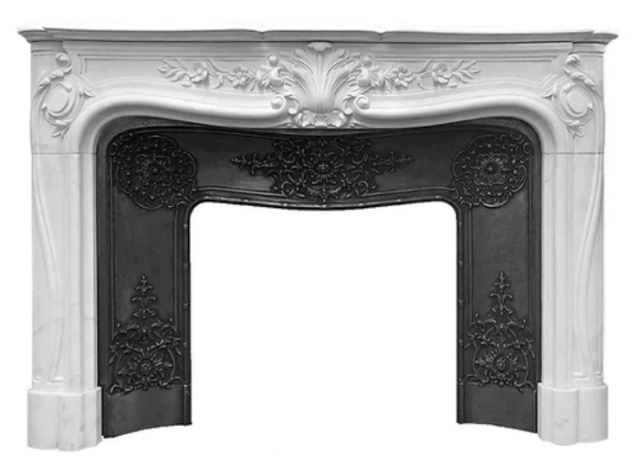 French Fireplace with Cast Iron Fascia by Richard Ellis Design