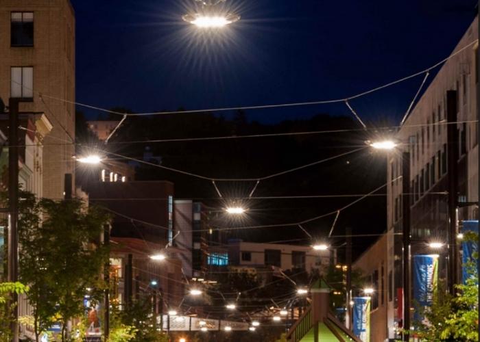 Catenary Lighting System for Public Spaces by Ronstan