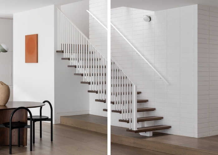 Minimalist Mid-Century Staircase in Modern Home by S&A Stairs