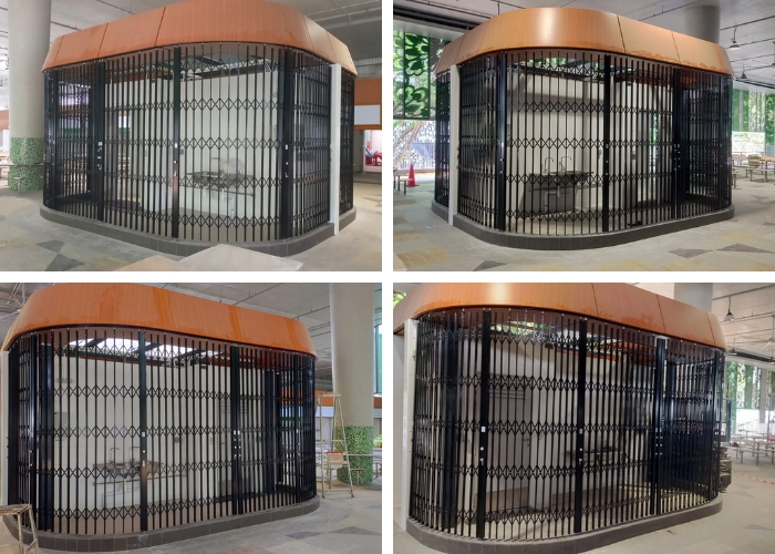 Folding Door Stacking Doors for Island Kiosks by ATDC