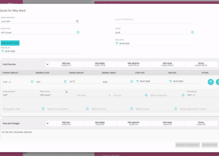 Managing Home Care Package Quotes on CareVision