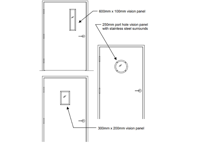 Fire Rated Vision Panel by Holland Fire Doors