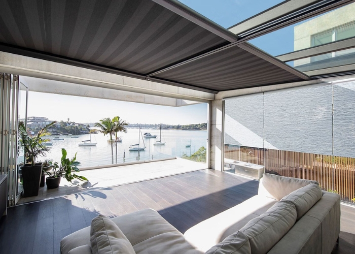 Innovative Shading Solution for Waterfront Home from Blinds by Peter Meyer